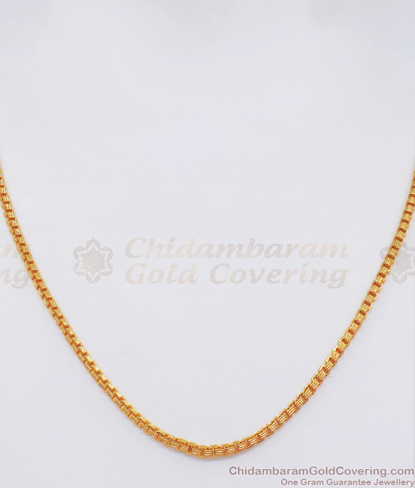 1 Gram Gold Chain Interlocking Design At Affordable Price CHNS1098