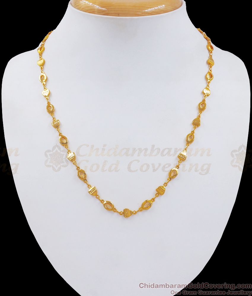 Latest Love Stamped Gold Chain For Daily Wear CHNS1110