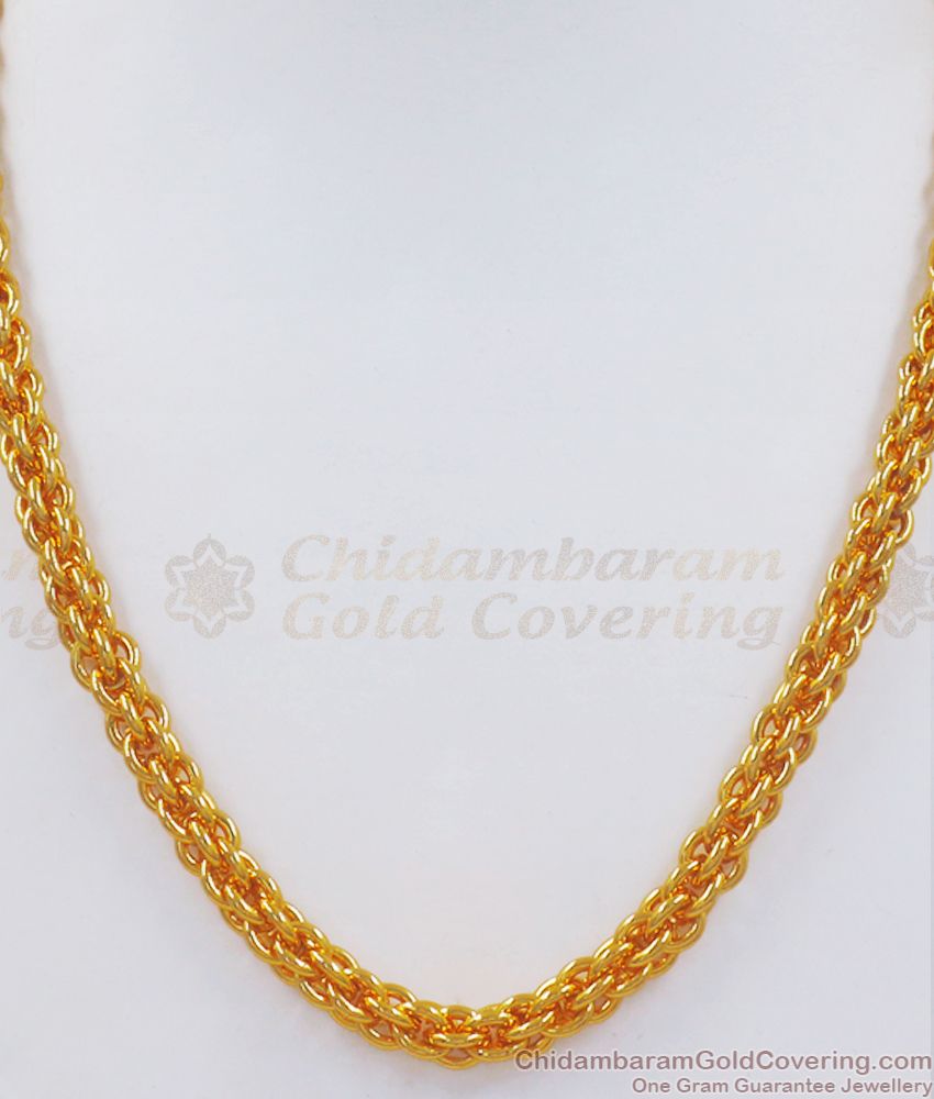 High Quality Thick Gold Plated Chain For Men Spiral Design CHNS1113