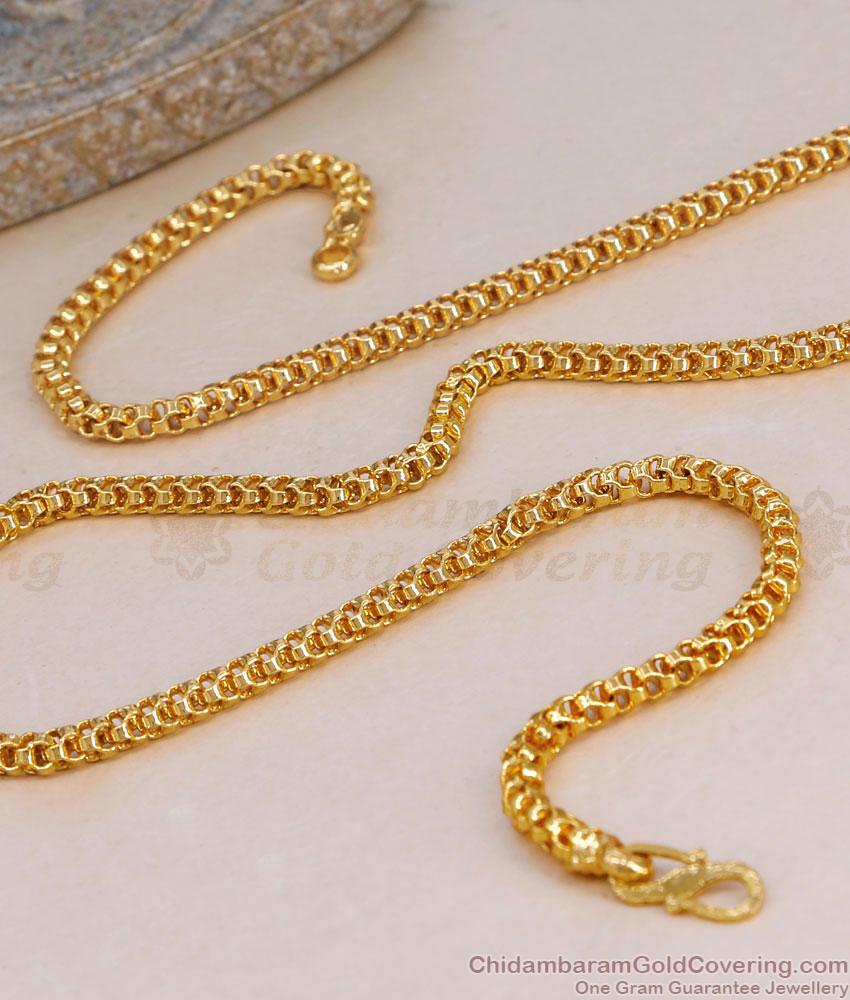 Buy Gold Plated Round Box Link Short Chain CHNS1115