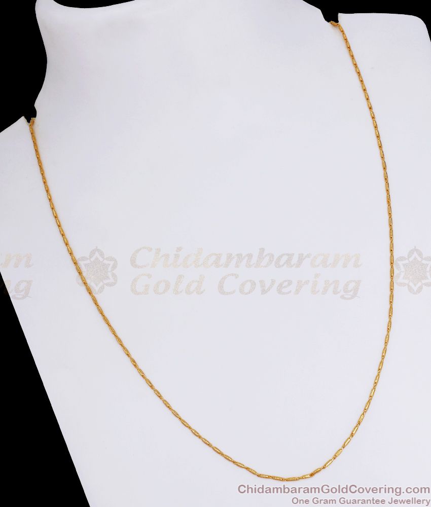 Very Thin One Gram Gold Chain Rice Pattern Shop Online CHNS1122