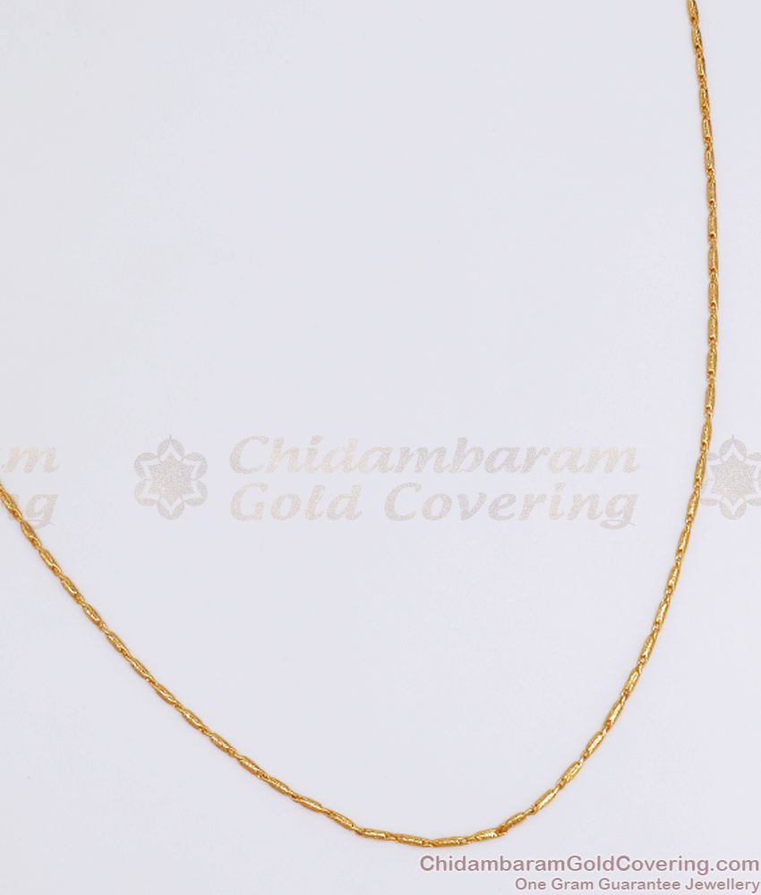 Very Thin One Gram Gold Chain Rice Pattern Shop Online CHNS1122