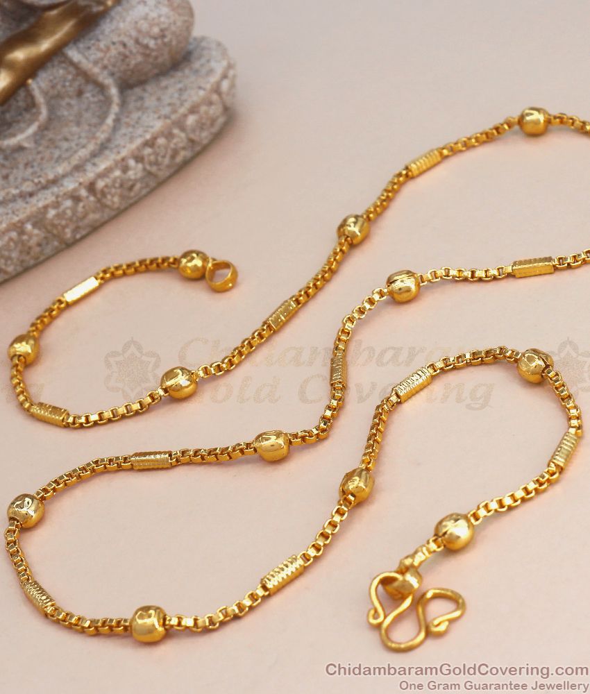 Daily Wear Gold Plated Chain Beads Design Shop Online CHNS1124