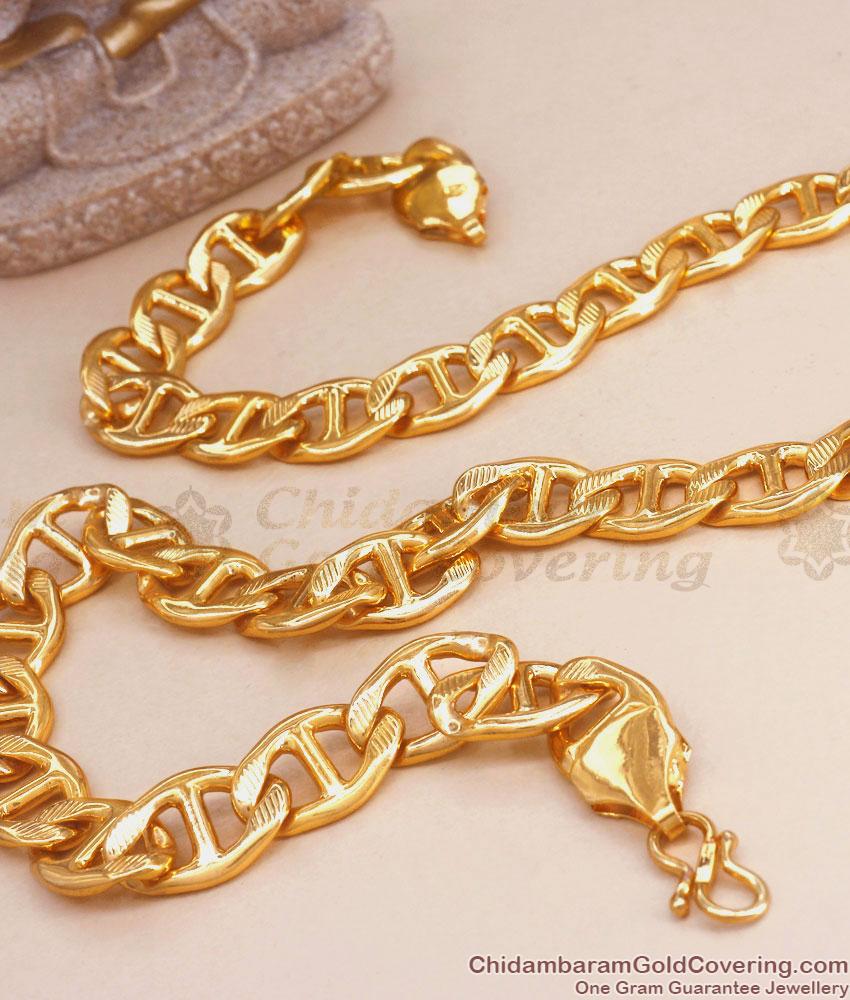 Premium Quality Thick Gold Plated Chain For Men Rockstar Design CHNS1127