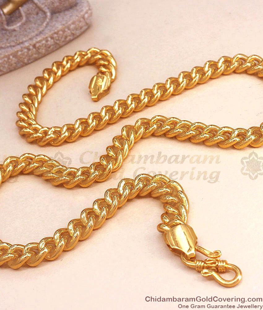 Trending Thick Gold Plated Mens Chain Spiral Design Shop Online CHNS1131