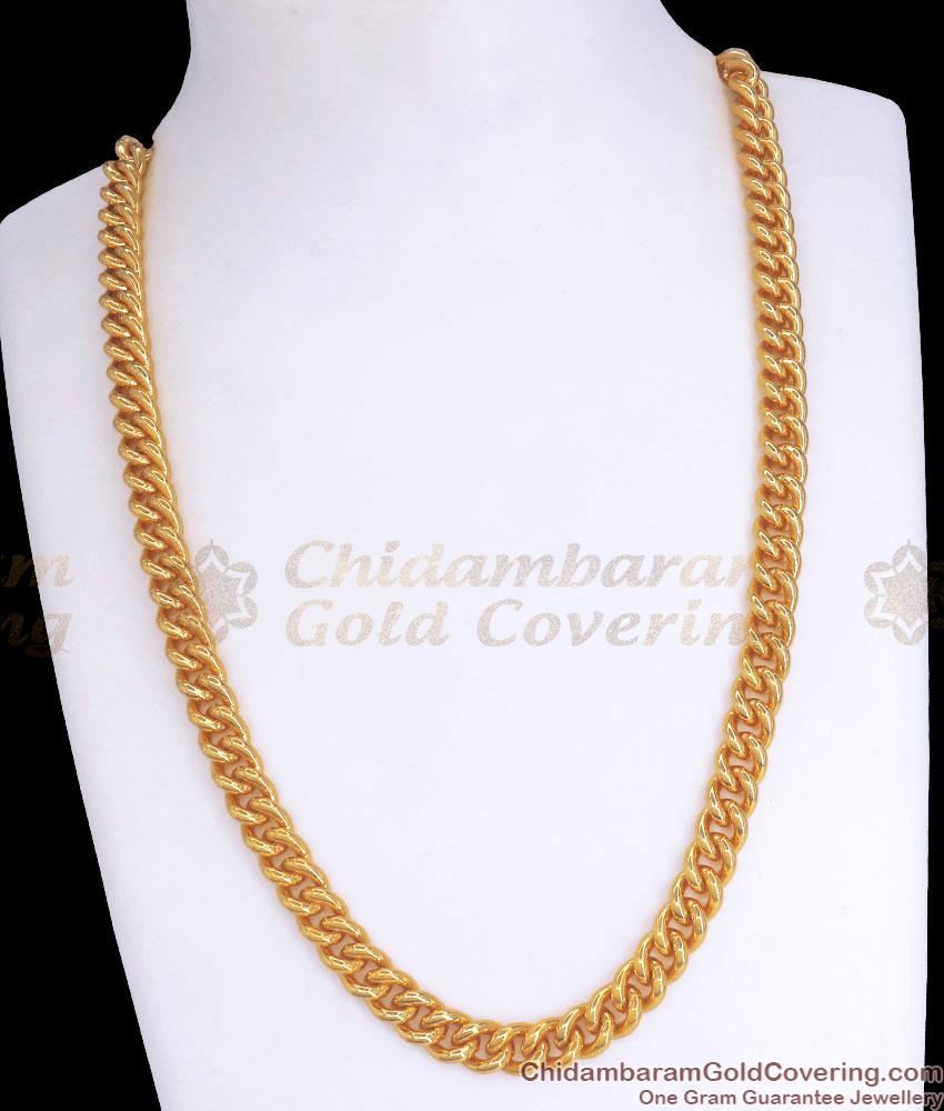 Trending Thick Gold Plated Mens Chain Spiral Design Shop Online CHNS1131