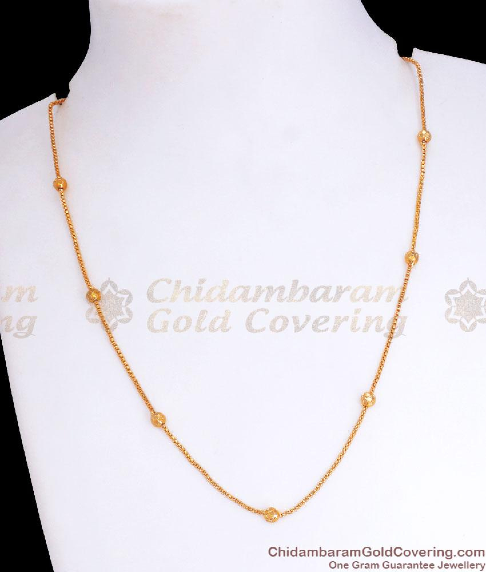 Traditional Gold Beaded Chain Light Weight Collections For Regular Use ...