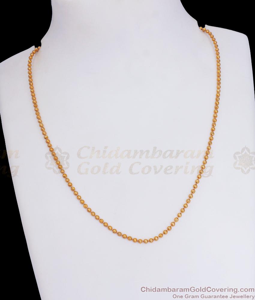 Traditional Full Gold Plated Chain Plain Beads Design Shop Online CHNS1147