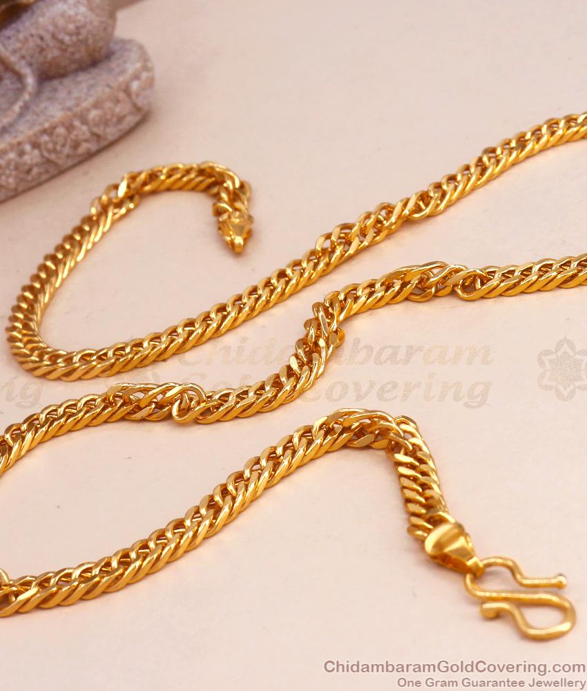 Thick Gold Plated Mens Chain Collections Sachin Chain Designs CHNS1153
