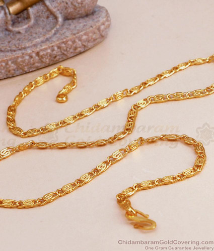 Unique Short Figaro Gold Chain For Men CHNS1157 - Main Image