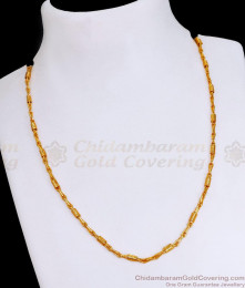 Pure Gold Tone Solid Chain With Wheat Link Design CHNS1161 Pure Gold Tone Solid Chain With Wheat Link Design CHNS1161