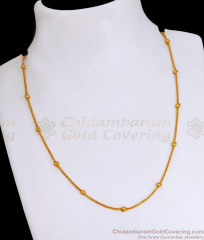 Thin Dainty Gold Chain With Beads 1 Gram Gold Jewelry CHNS1162 Thin Dainty Gold Chain With Beads 1 Gram Gold Jewelry CHNS1162