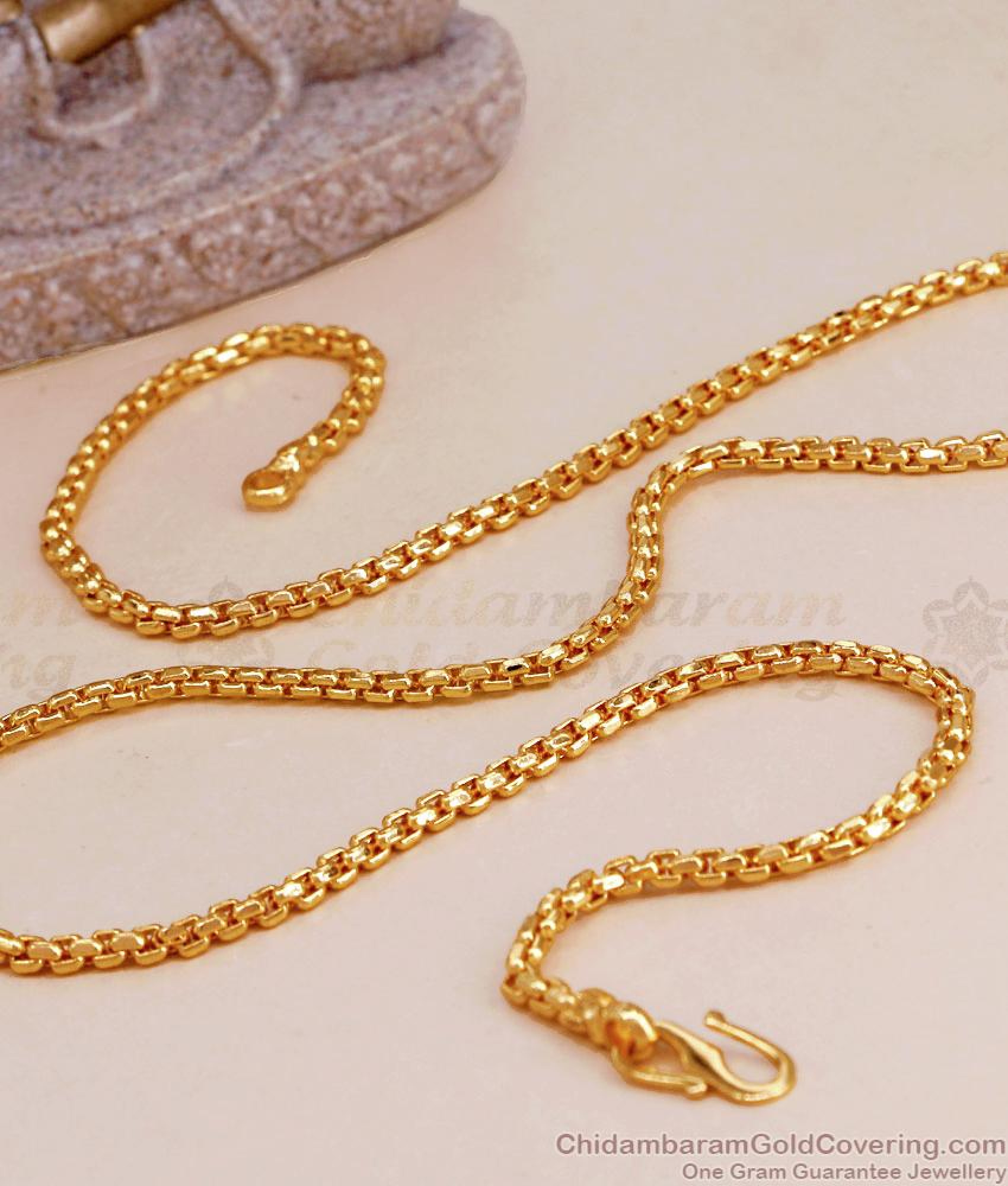 Gold Chain Color Code Daily Wear Guaranteed Gold Chain Flat Cable Design CHNS1170