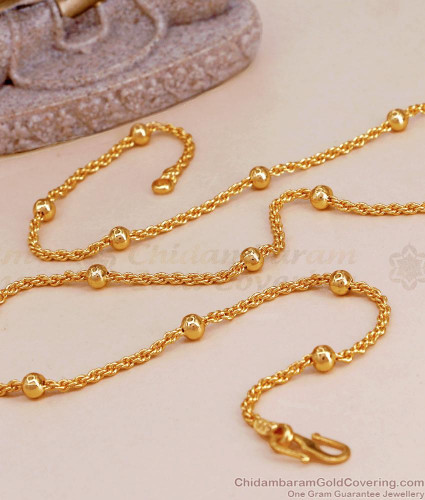 New Model Rope Chain With Golden Beads Gram Gold Jewelry CHNS1173