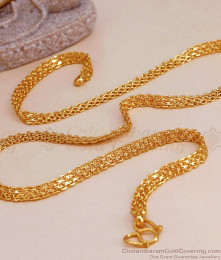 Flat Design Gold Plated Daily Wear Thick Short Chain CHNS1176