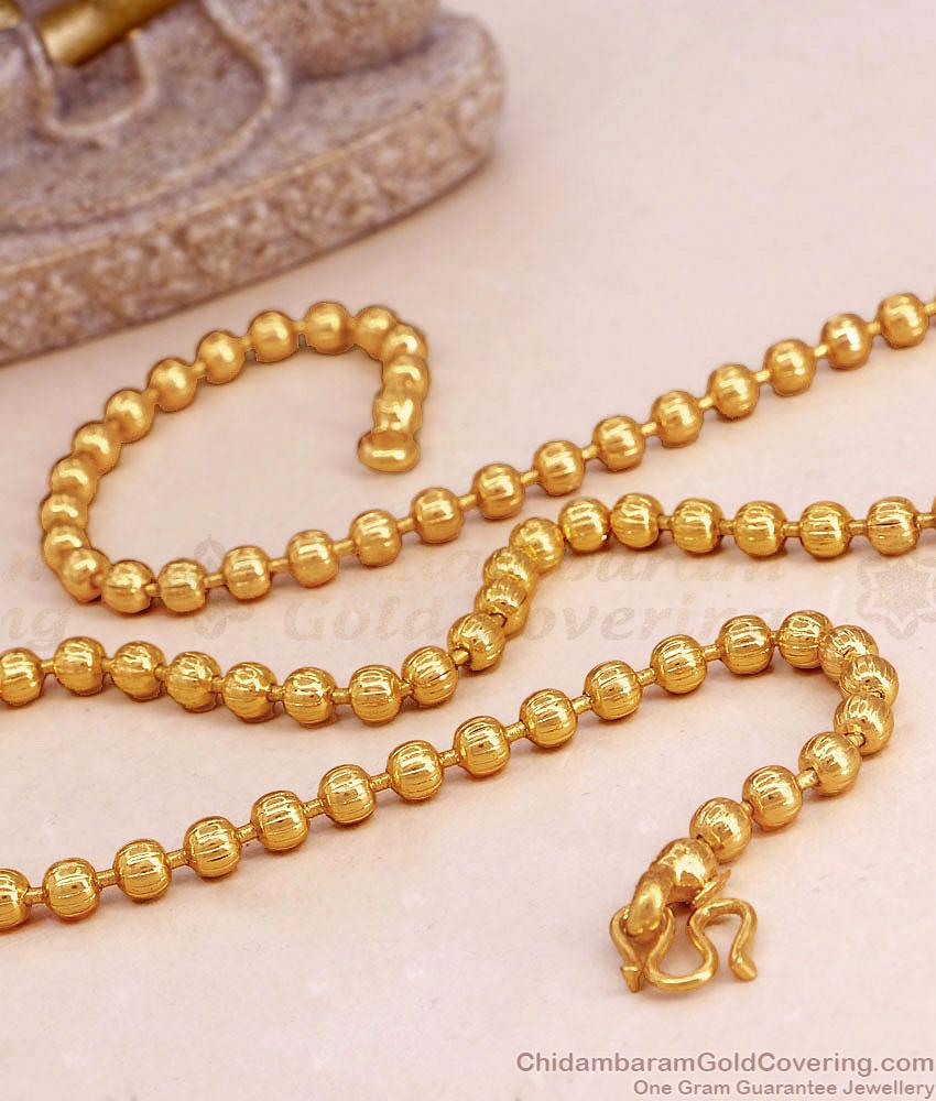 Traditional One Gram Gold Gundu Mani Short Chain CHNS1205 Traditional One Gram Gold Gundu Mani Short Chain CHNS1205