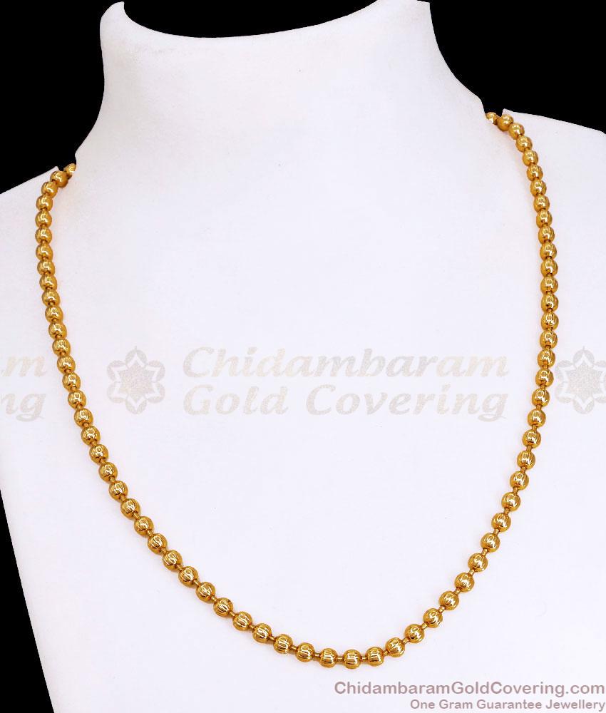 Traditional One Gram Gold Gundu Mani Short Chain CHNS1205 Traditional One Gram Gold Gundu Mani Short Chain CHNS1205