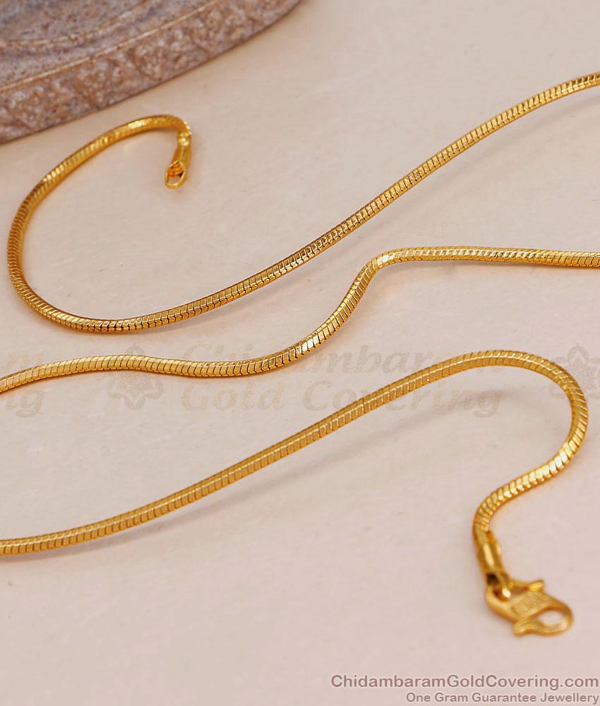 Plain One Gram Gold Thin Short Chain Light Weight Design CHNS1209 Plain One Gram Gold Thin Short Chain Light Weight Design CHNS1209