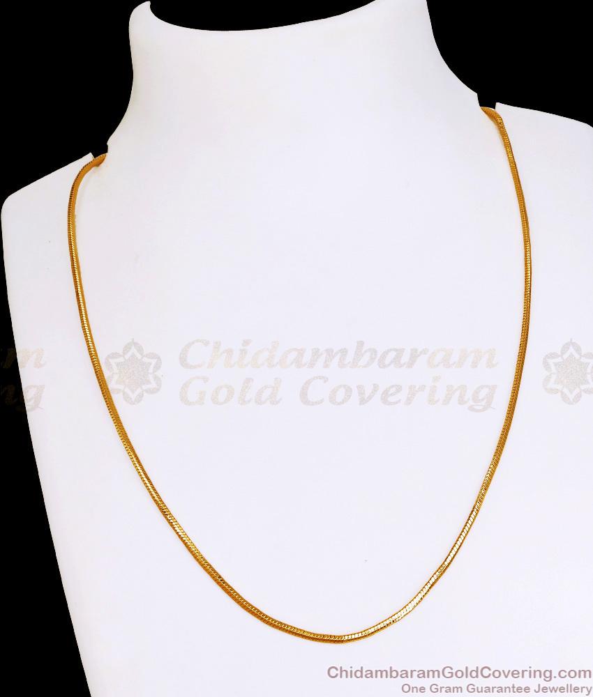 Plain One Gram Gold Thin Short Chain Light Weight Design CHNS1209 Plain One Gram Gold Thin Short Chain Light Weight Design CHNS1209