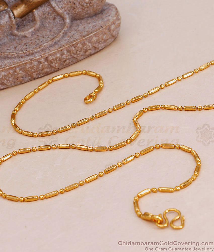 Thin Tube Design 1 Gram Gold Short Chain Collections Online CHNS1212