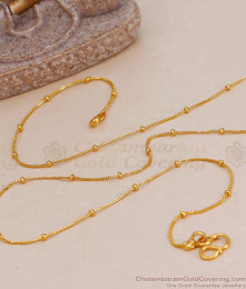 Regular Use Micro Gold Plated Short Chain Thin Beads Design CHNS1213