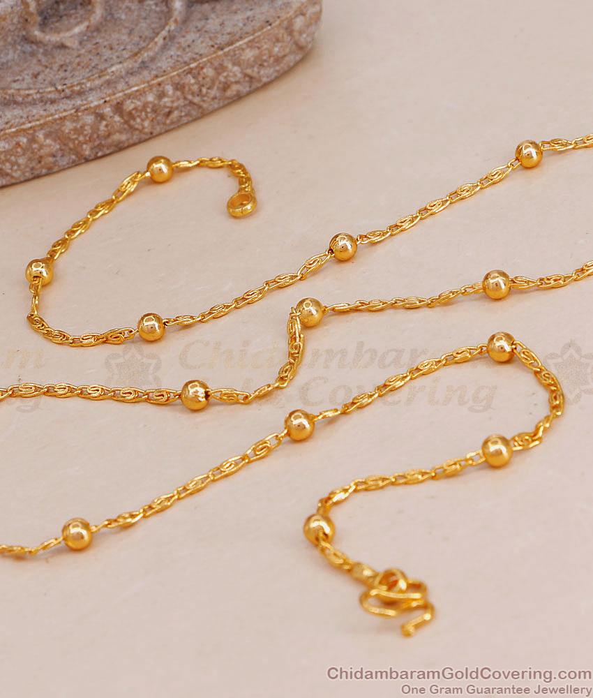 Latest Interlock Design Golden Beads Short Chain Design Online CHNS1214