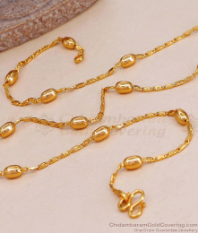 Real Gold Finish Beads Design Short Chain At Affordable Price CHNS1220