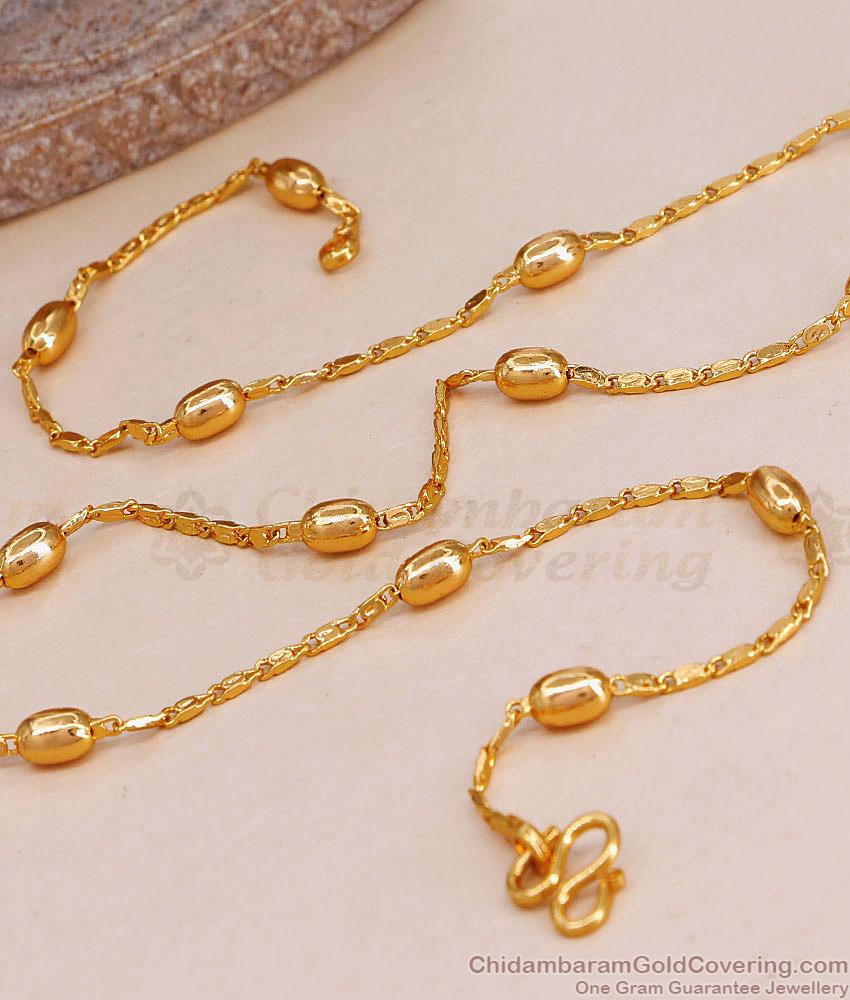 Real Gold Finish Beads Design Short Chain At Affordable Price CHNS1220 Real Gold Finish Beads Design Short Chain At Affordable Price CHNS1220