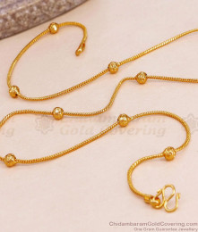 Regular Use Light Weight Milagu Mani Short Chain Artificial Gold Jewelry CHNS1223