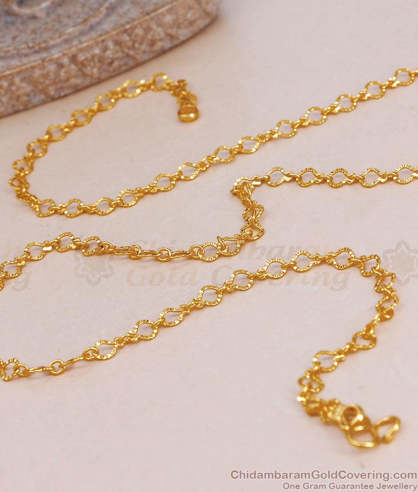 Light Weight One Gram Gold Short Chain Design For Daily Wear CHNS1231