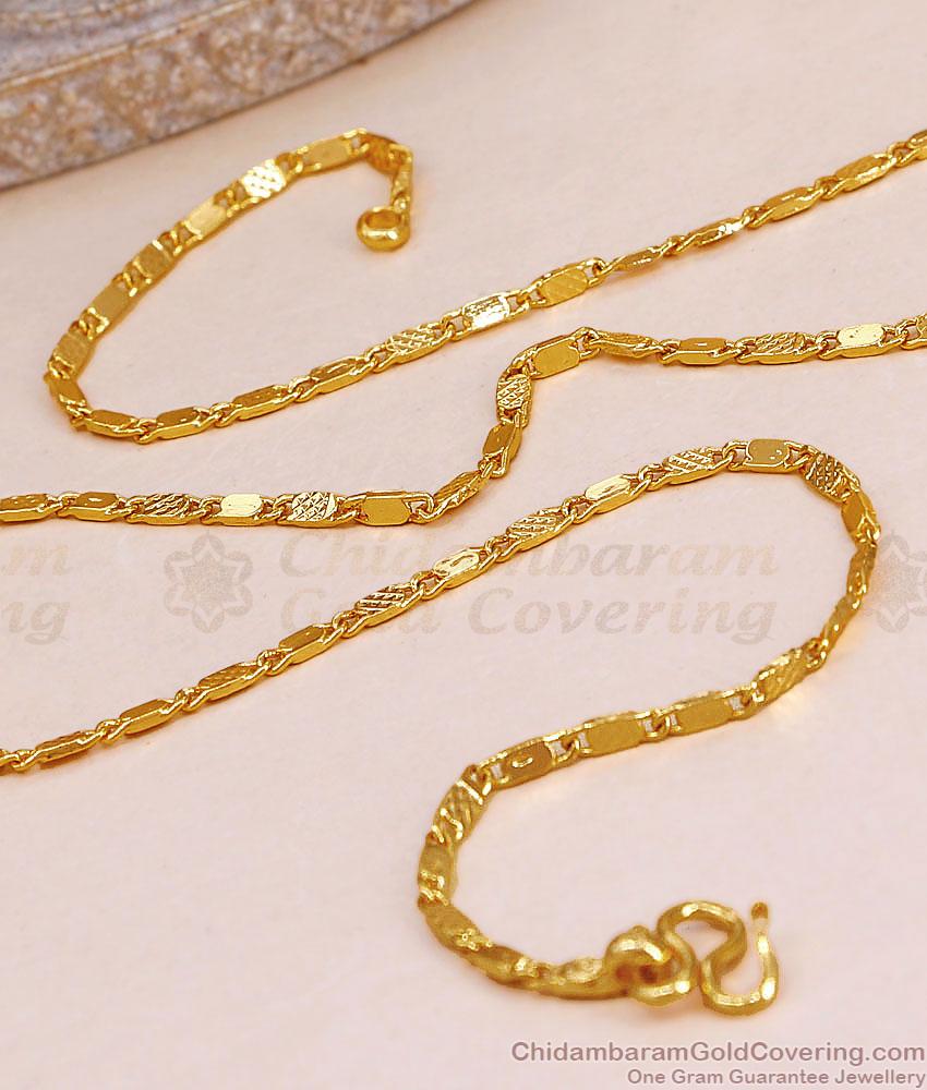 Daily Wear Plain Gold Imitation Short Chain Collections Online CHNS1255 Daily Wear Plain Gold Imitation Short Chain Collections Online CHNS1255