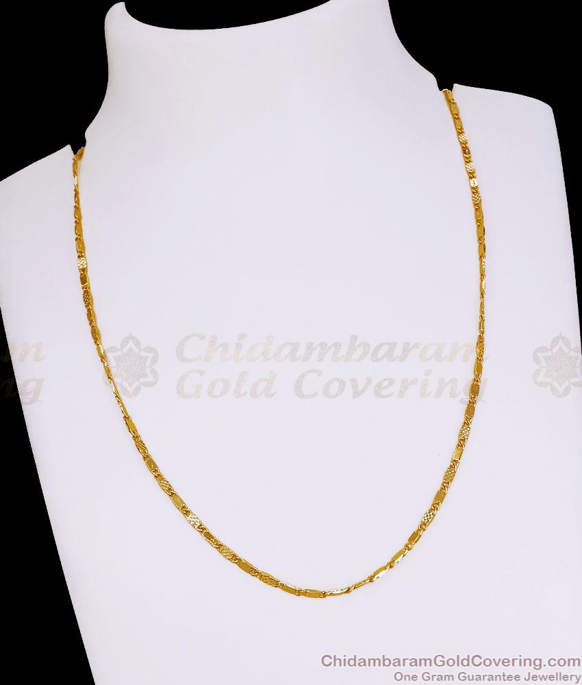 Daily Wear Plain Gold Imitation Short Chain Collections Online CHNS1255 Daily Wear Plain Gold Imitation Short Chain Collections Online CHNS1255