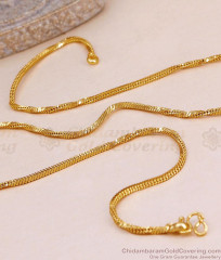 Sleek One Gram Gold Snake Design Short Chain Without Stone CHNS1256