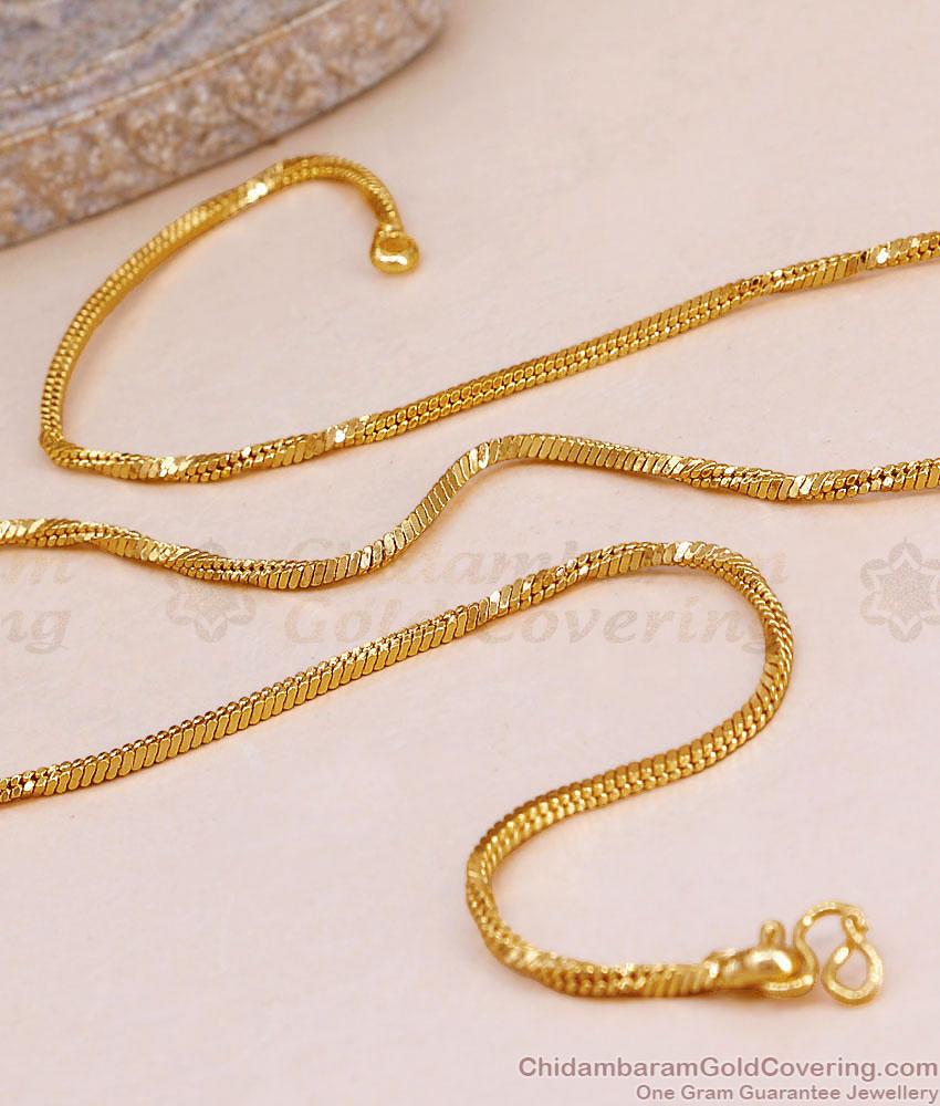 Sleek One Gram Gold Snake Design Short Chain Without Stone CHNS1256 Sleek One Gram Gold Snake Design Short Chain Without Stone CHNS1256