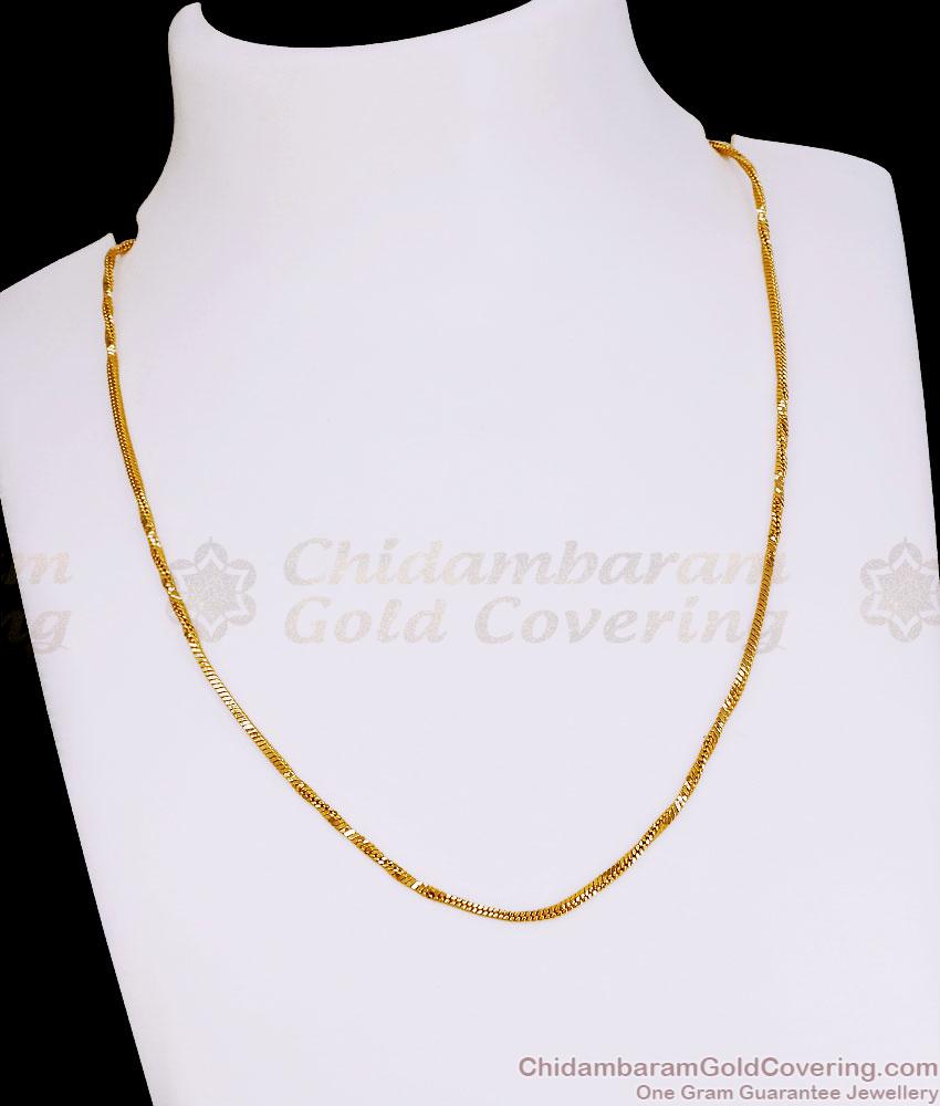 Sleek One Gram Gold Snake Design Short Chain Without Stone CHNS1256 Sleek One Gram Gold Snake Design Short Chain Without Stone CHNS1256