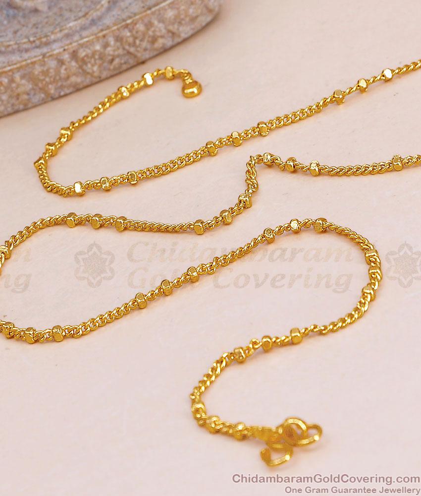 Buy Micro Gold Polish Short Chain Beaded Design Online CHNS1261 Buy Micro Gold Polish Short Chain Beaded Design Online CHNS1261