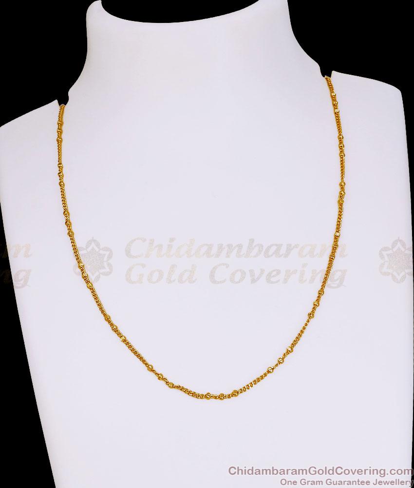 Buy Micro Gold Polish Short Chain Beaded Design Online CHNS1261 Buy Micro Gold Polish Short Chain Beaded Design Online CHNS1261