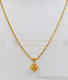 Beautiful Heart Model Light Weight Gold Pendant Chain For Girls Regular Use SMDR541