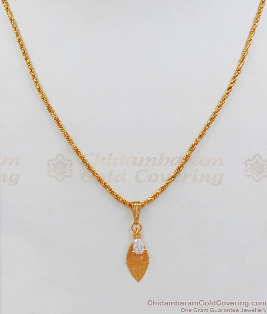 Latest Light Weight Leaf Design Gold Pendant Chain SMDR542