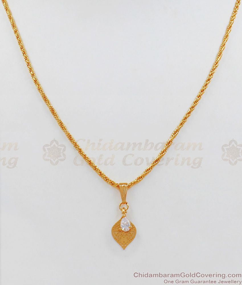 New Arrival Light Weight Leaf Design Gold Pendant Chain SMDR543