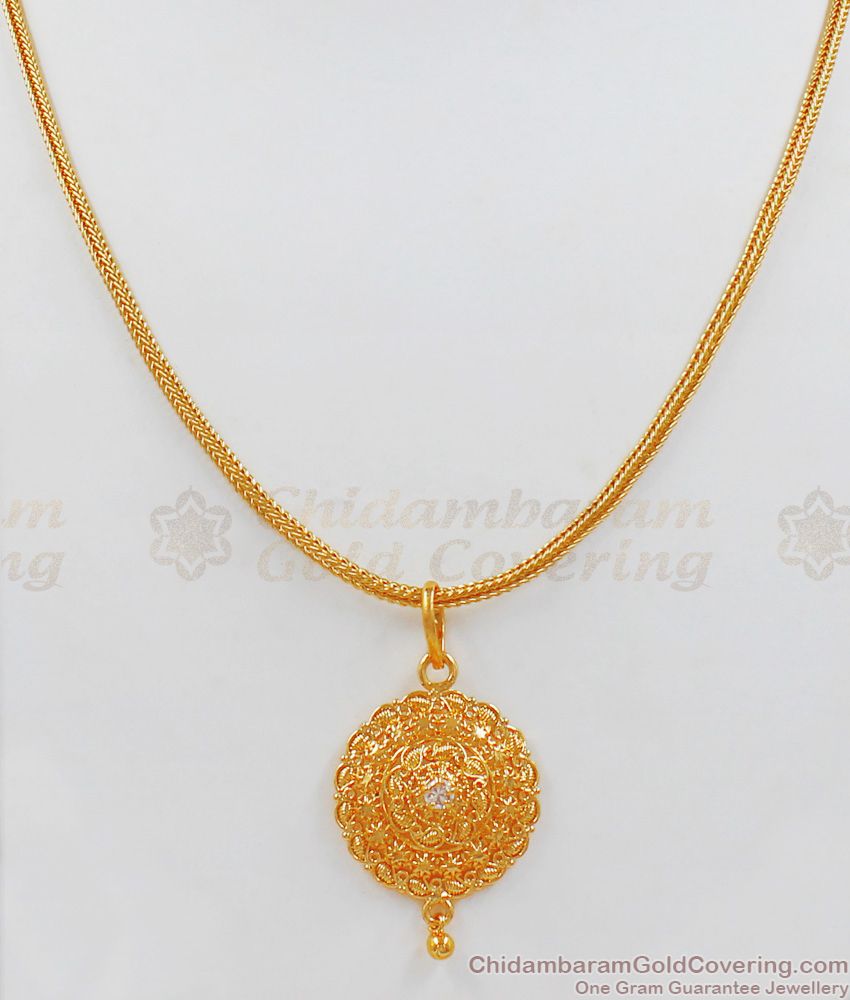 Big Dollar Gold Pendant Chain From Chidambaram Gold Covering SMDR546