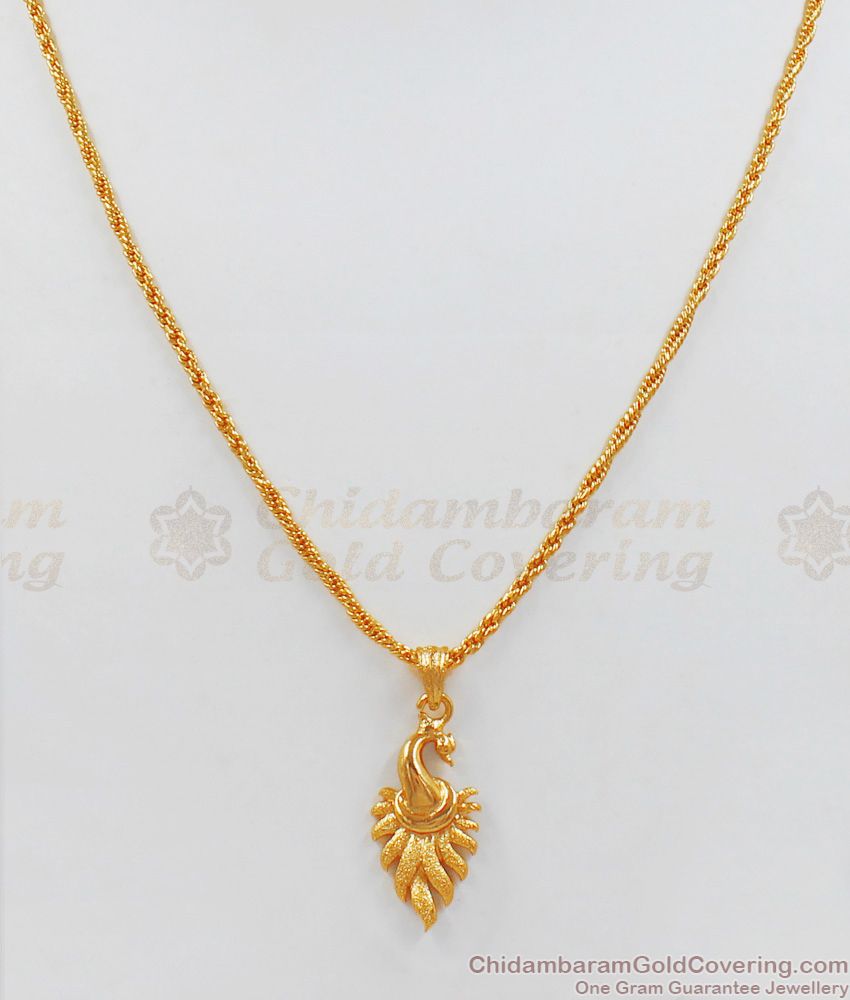 Trendy Peacock One Gram Gold Pendant Chain Gold Plated Jewelry SMDR549