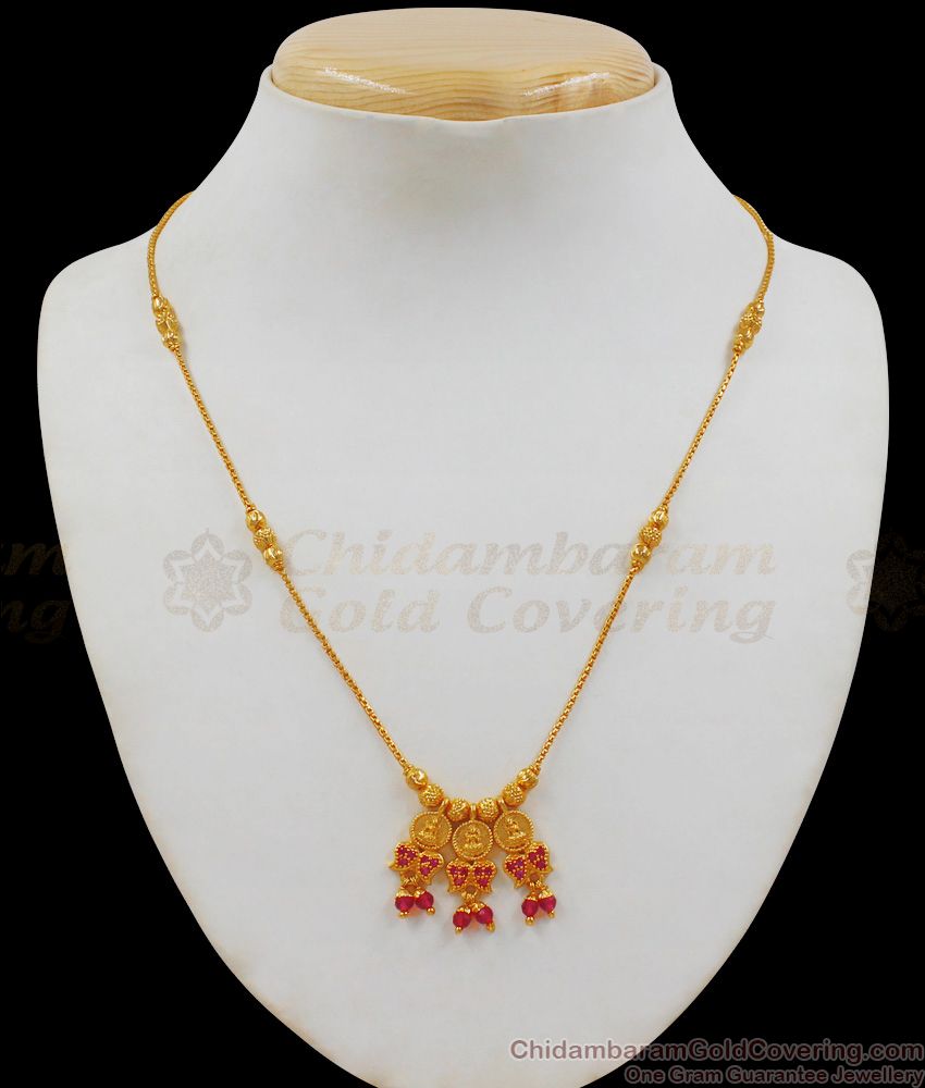 Trendy Lakshmi Gold Short Chain With Pendant Plated Short Chain Collections SMDR555