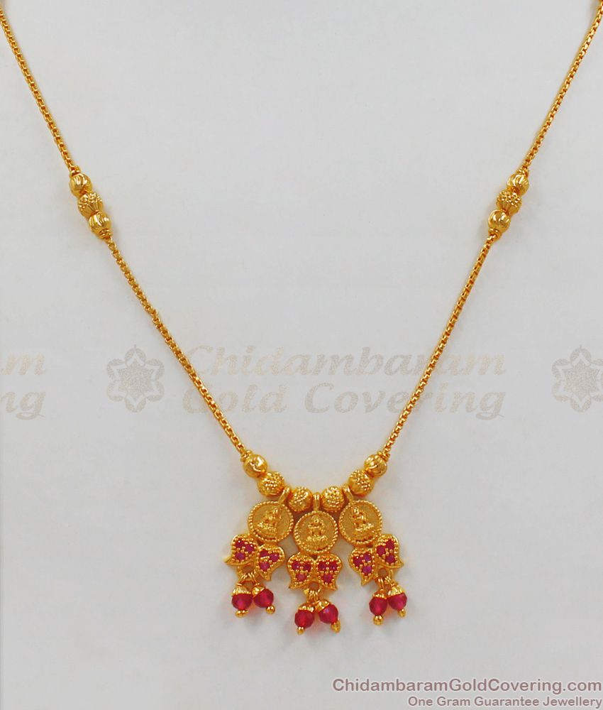 Trendy Lakshmi Gold Short Chain With Pendant Plated Short Chain Collections SMDR555