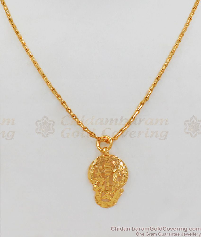 Big Size Om Dollar One Gram Gold Pendant Chain SMDR556