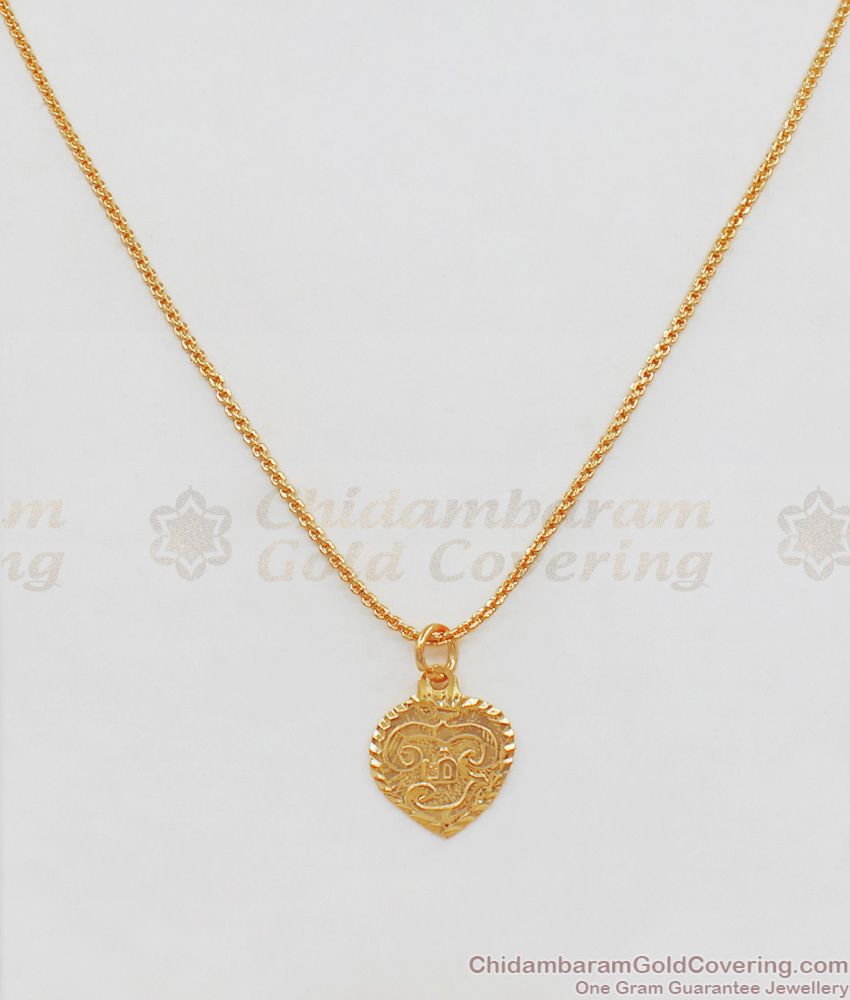 Buy Online Om Dollar One Gram Gold Pendant Chain SMDR557