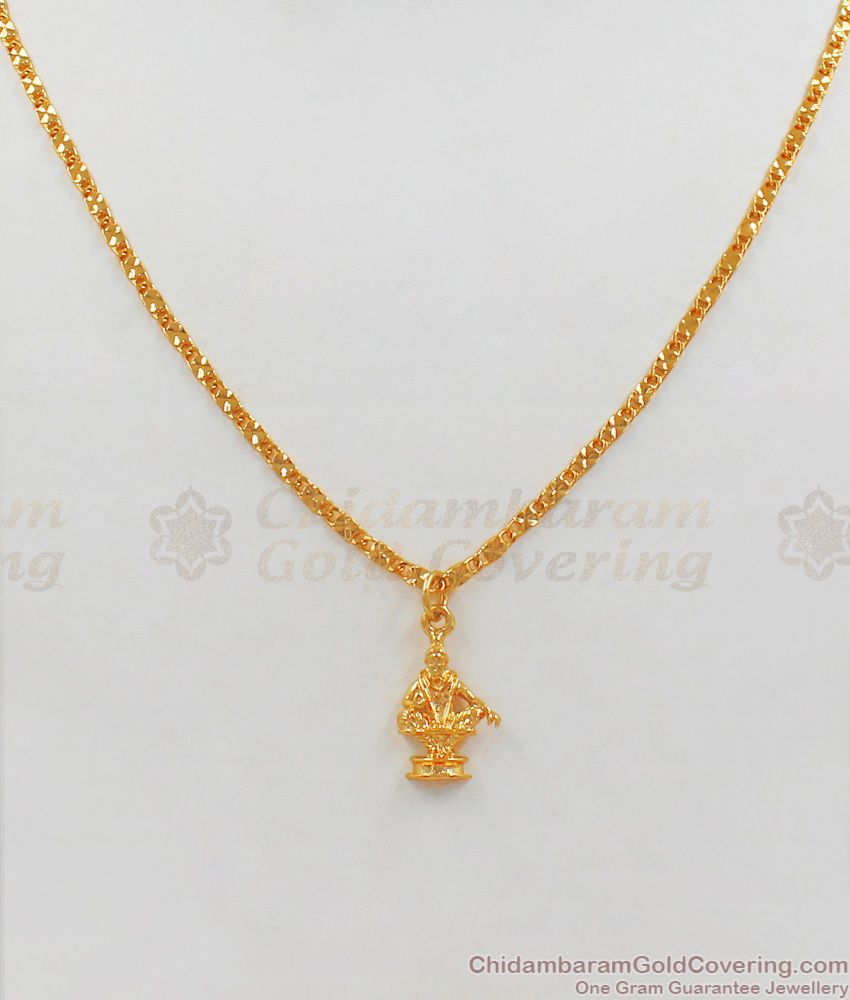 Swami Ayyappan Dollar One Gram Gold Pendant Chain SMDR558