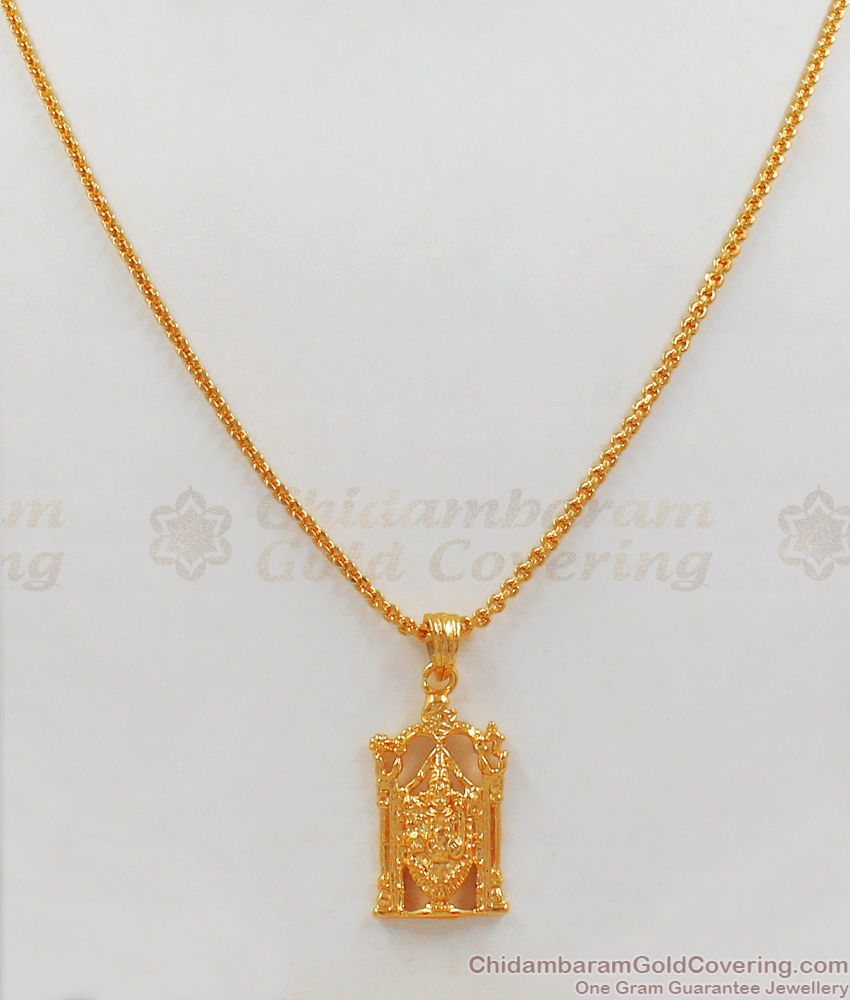 Venkatachalapathy Pendant One Gram Gold Short Chain Collection SMDR560