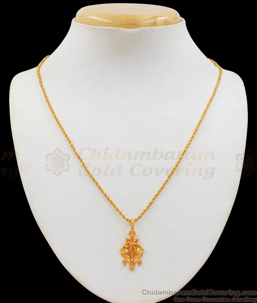 Beautiful Flower Pendant One Gram Gold Short Chain Collection SMDR563