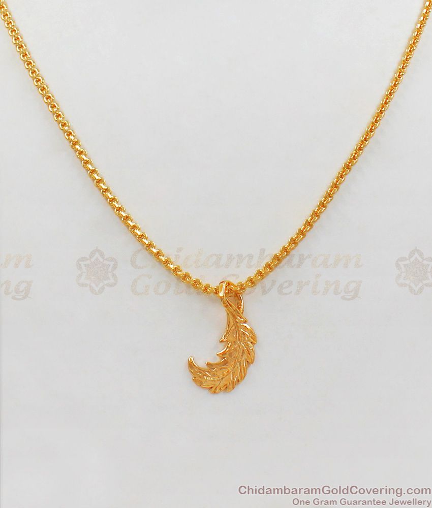 New Leaf Pendant One Gram Gold Short Chain Collection SMDR564